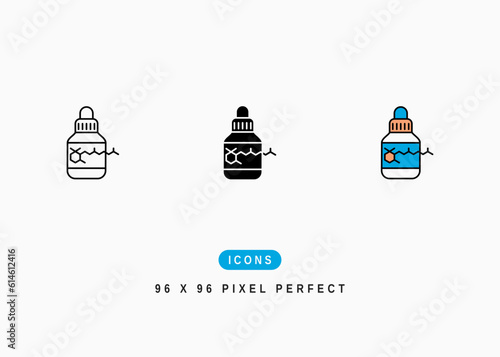 Retinol Icon. Anti Aging Wrinkle Serum Symbol Stock Illustration. Vector Line Icons For UI Web Design And Presentation