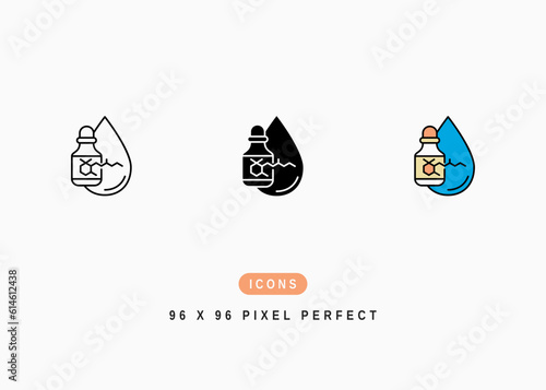 Retinol Icon. Anti Aging Wrinkle Serum Symbol Stock Illustration. Vector Line Icons For UI Web Design And Presentation
