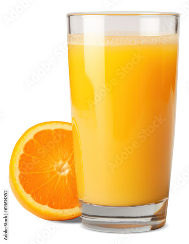 Valokuva Glass of fresh orange juice isolated.