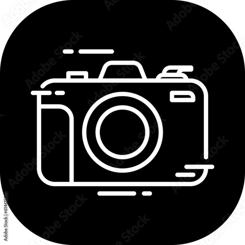 Camera travel and tourism icon with black filled outline style. media, concept, objective, interface, multimedia, studio, flat. Vector Illustration