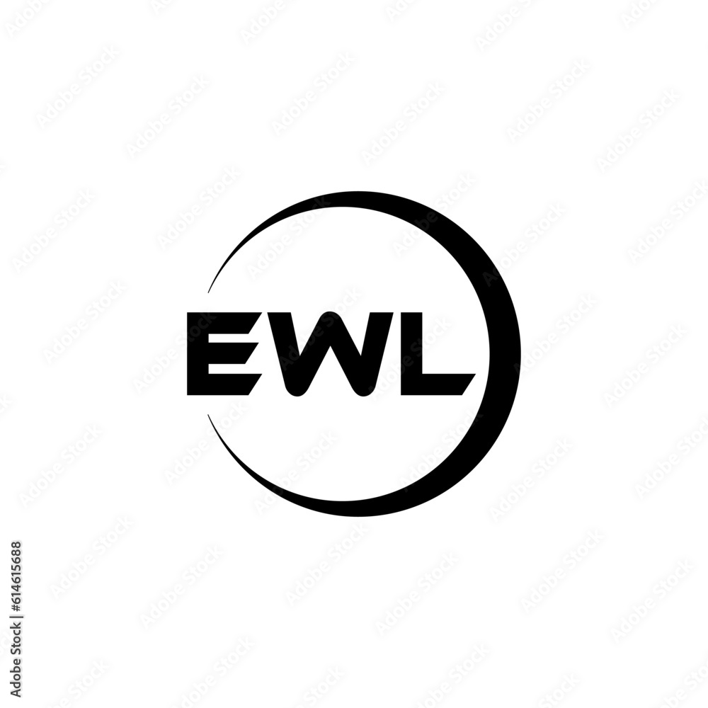 EWL letter logo design with white background in illustrator, cube logo, vector logo, modern alphabet font overlap style. calligraphy designs for logo, Poster, Invitation, etc.