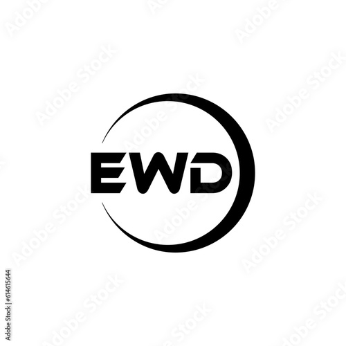 EWD letter logo design with white background in illustrator, cube logo, vector logo, modern alphabet font overlap style. calligraphy designs for logo, Poster, Invitation, etc.