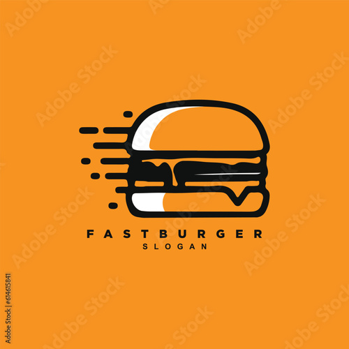 Fast burger logo design vector. fast food restaurant logo for your brand or business