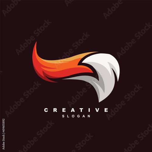Vintage retro premium fox tail logo design for your brand or business