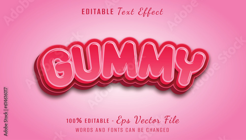 gummy 3d text effect design