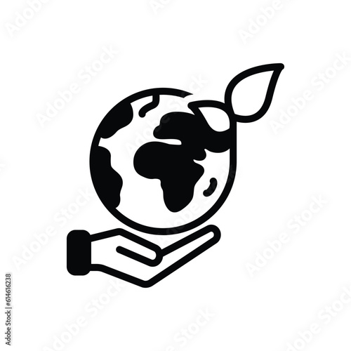 Black solid icon for ecology 