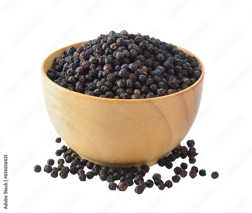 black pepper in wood bowl on transparent png black pepper in wood bowl on transparent png