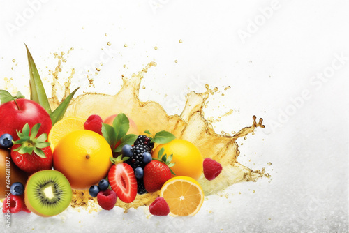 apple ice orange hookah grape fruit bright background smoke food juice. Generative AI.