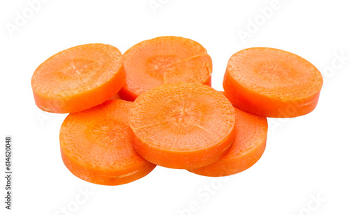 carrot slices isolated on transparent png photo