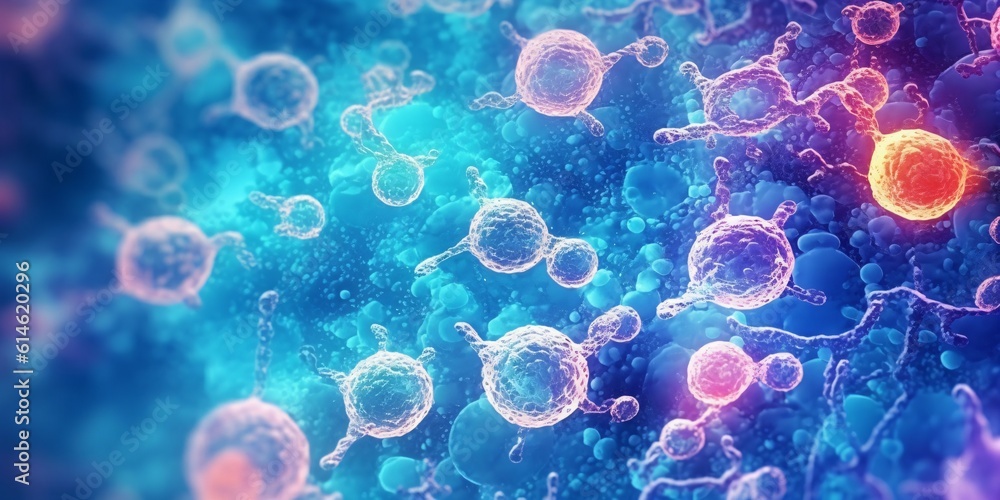 cellular therapy and regeneration, microscopic view of body cells, research of stem cells, generative ai cellular therapy and regeneration, microscopic view of body cells, research of stem cells, generative ai