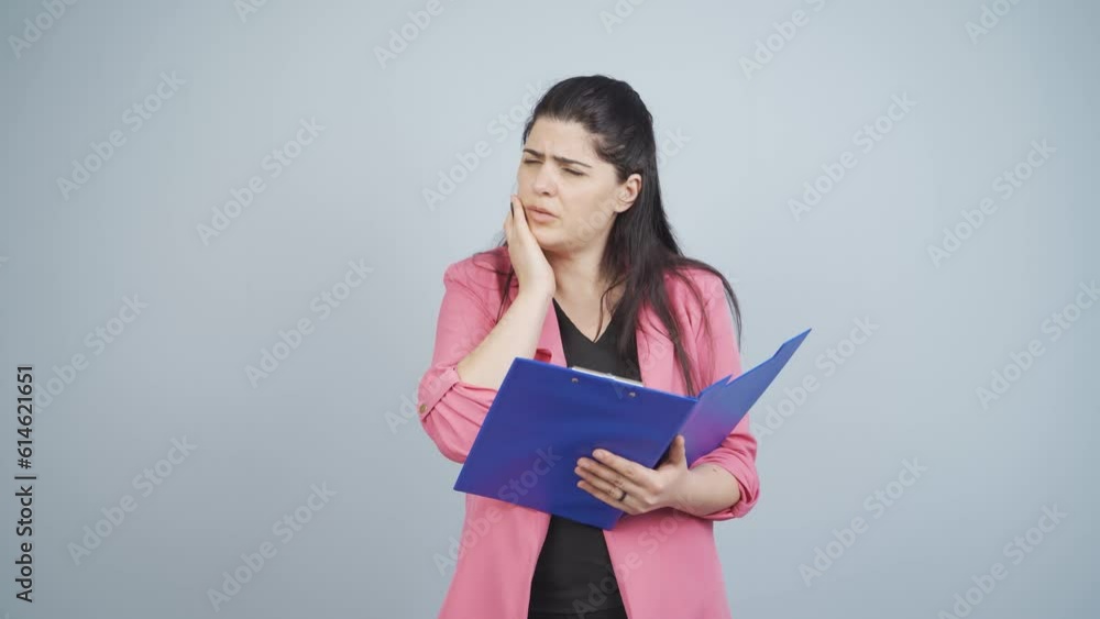 Business woman suffering from toothache. Business woman suffering from toothache.