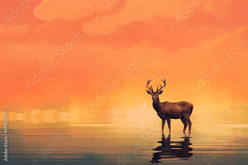 Deer background created with Generative AI technology