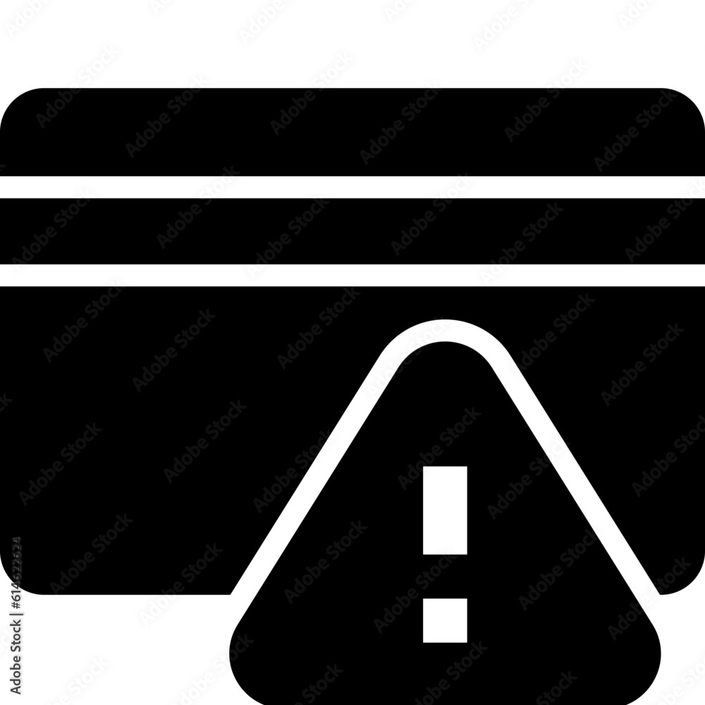 credit card warning black solid icon credit card warning black solid icon