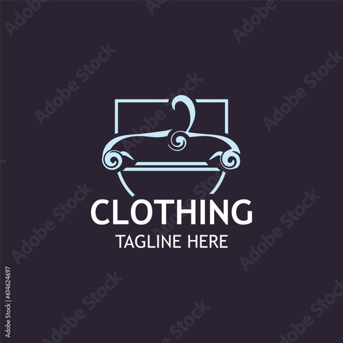 Clothing and Fashion logo design hanger concept, creative simple fashion shop business fashion vector beauty