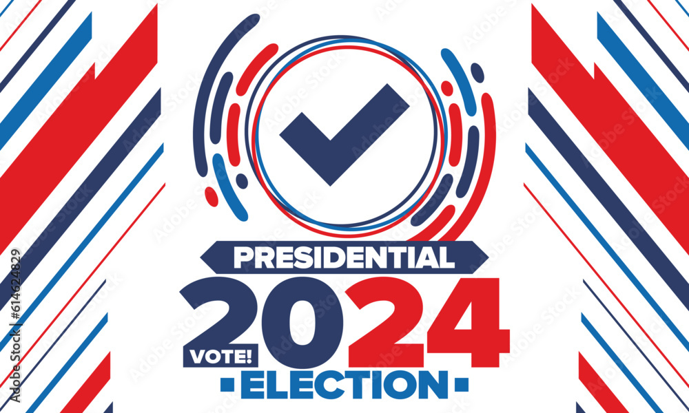Presidential Election 2024 in United States. Vote day, November 5. US Election campaign. Make your choice! Patriotic american vector illustration. Poster, card, banner and background Presidential Election 2024 in United States. Vote day, November 5. US Election campaign. Make your choice! Patriotic american vector illustration. Poster, card, banner and background