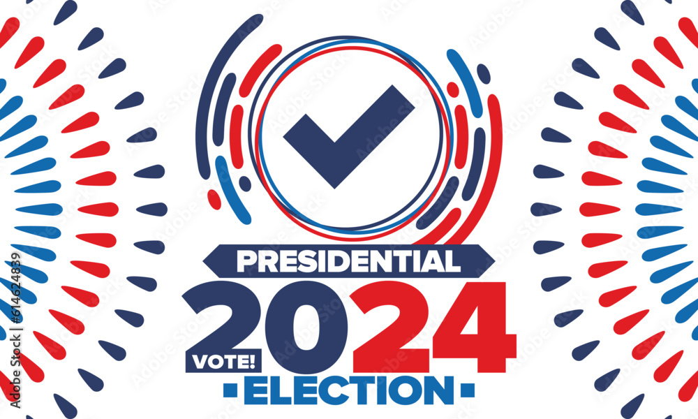 Presidential Election 2024 in United States. Vote day, November 5. US Election campaign. Make your choice! Patriotic american vector illustration. Poster, card, banner and background Presidential Election 2024 in United States. Vote day, November 5. US Election campaign. Make your choice! Patriotic american vector illustration. Poster, card, banner and background