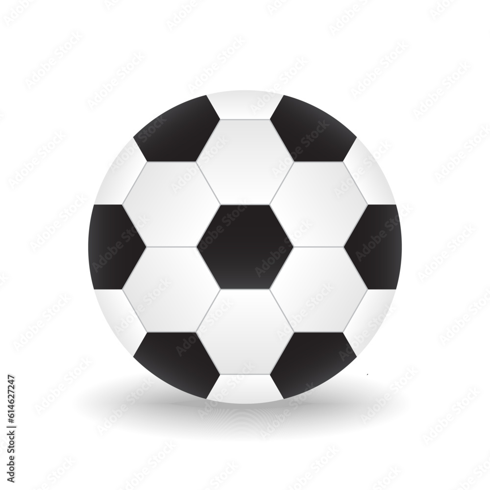 Football ball. Soccer Ball Icon Symbol. Vector Illustration Isolated on White Background. 