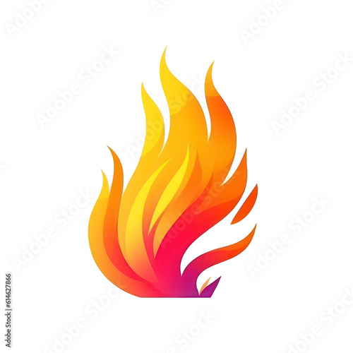 Fire icon isolated on transparent background. Generative AI.