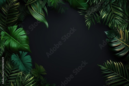Tropical palm leaves  jungle leaf seamless floral pattern background. AI Generation