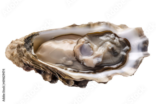 Oyster isolated on transparent background. Generative AI.