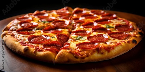 Freshly Baked Pepperoni Pizza created with generative AI