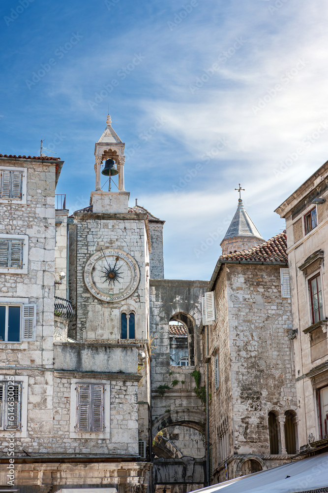Tower-Clock at Diocletian Palace in Split - Croatia Tower-Clock at Diocletian Palace in Split - Croatia