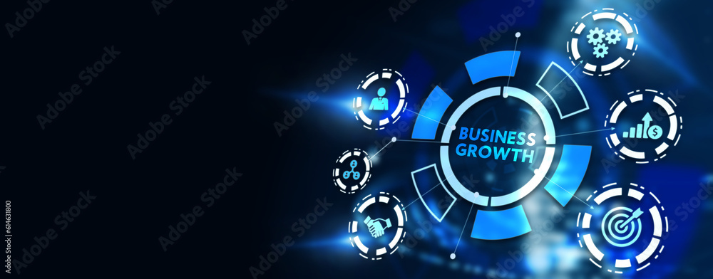 Business growth. Development and growth concept. 3d illustration Business growth. Development and growth concept. 3d illustration