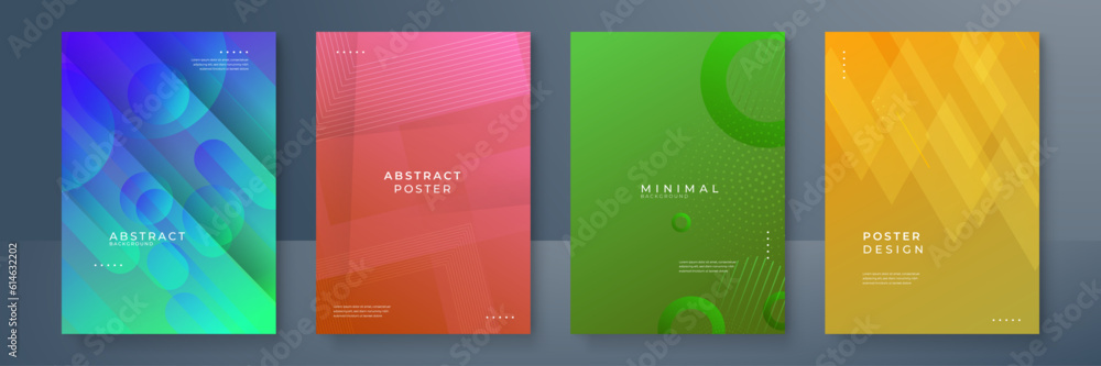 Abstract colorful colourful geometric pattern background texture for poster cover design. Minimal color gradient banner template. Modern vector wave shape