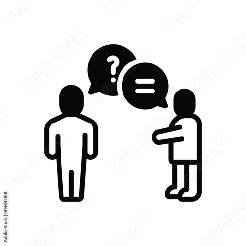 Black solid icon for responding 