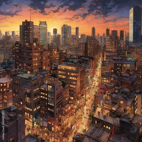 Dibujo de una ciudad