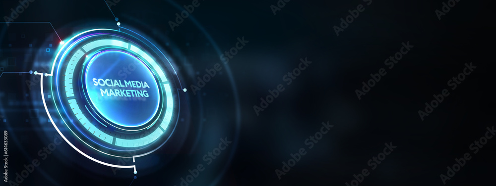 Business, Technology, Internet and network concept. SMM Social Media Marketing. 3d illustration Business, Technology, Internet and network concept. SMM Social Media Marketing. 3d illustration