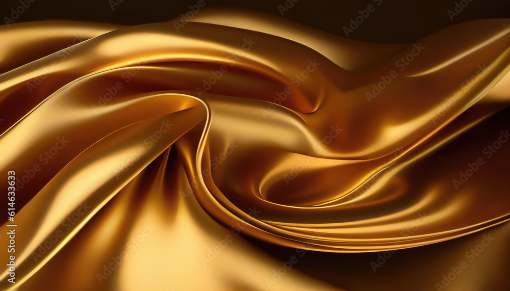 Fototapeta premium Bright Waves of Golden Silk