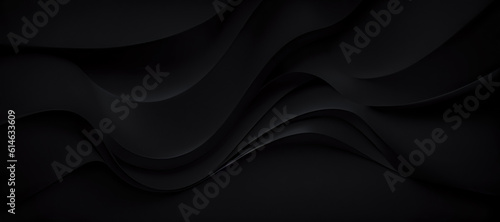 3D Black Wavy Shapes Background © BazziBa