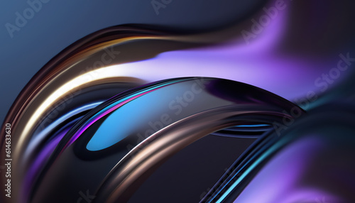 Fototapeta Naklejka Na Ścianę i Meble -  3D Chrome Waves Background