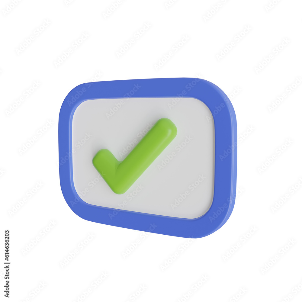 3d Approved. icon isolated on white background. 3d rendering illustration 3d Approved. icon isolated on white background. 3d rendering illustration