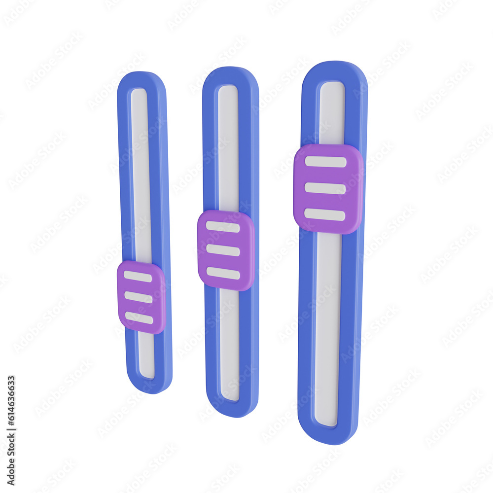 3d Equalizer. icon isolated on white background. 3d rendering illustration 3d Equalizer. icon isolated on white background. 3d rendering illustration