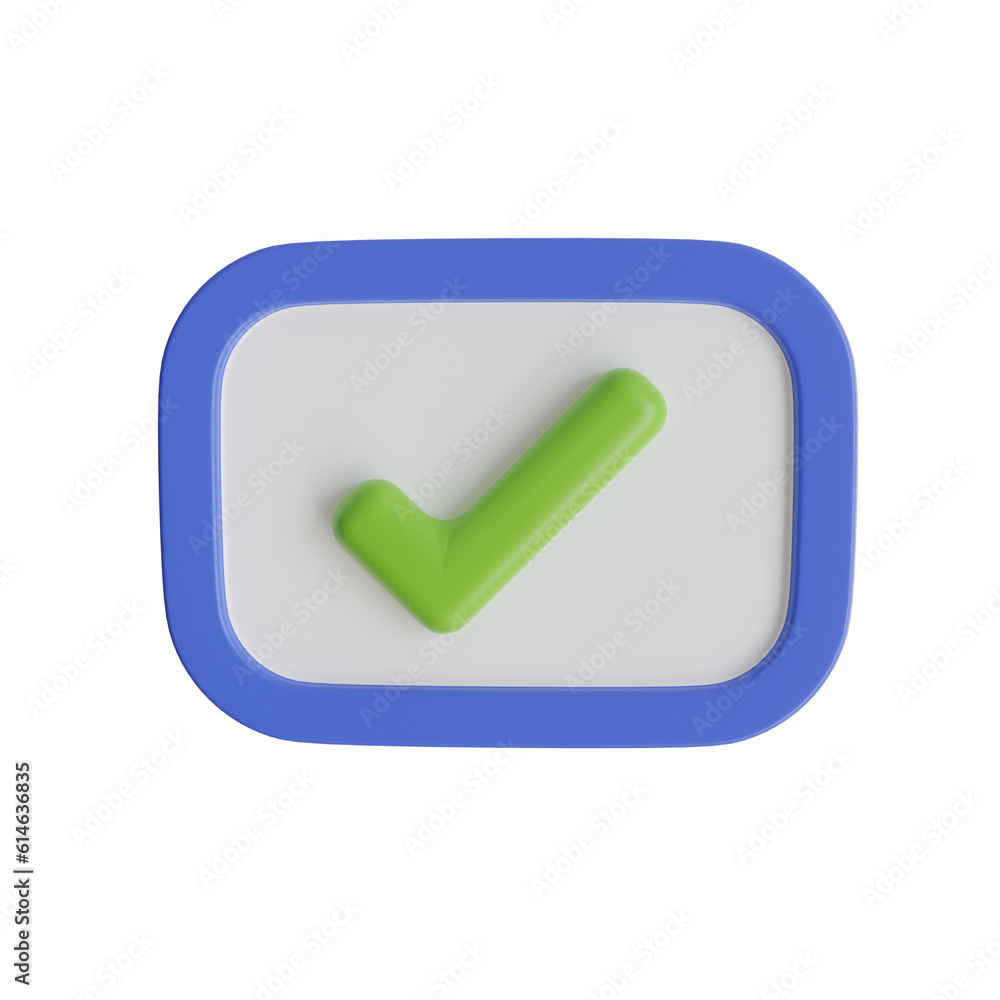 3d Approved. icon isolated on white background. 3d rendering illustration 3d Approved. icon isolated on white background. 3d rendering illustration