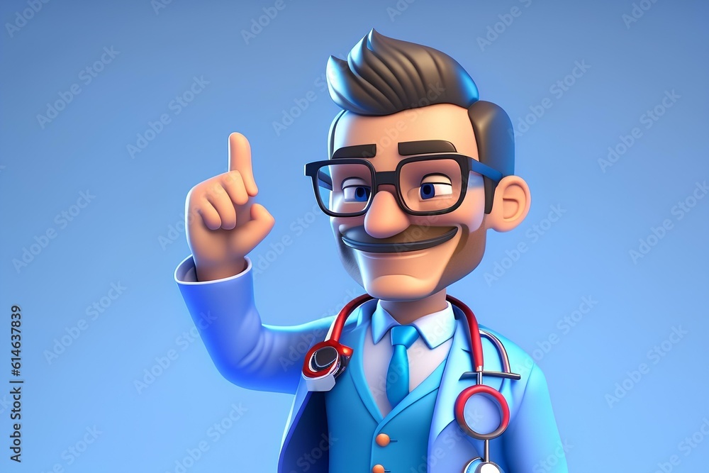 3d doctor with stethoscope generated Ai 3d doctor with stethoscope generated Ai