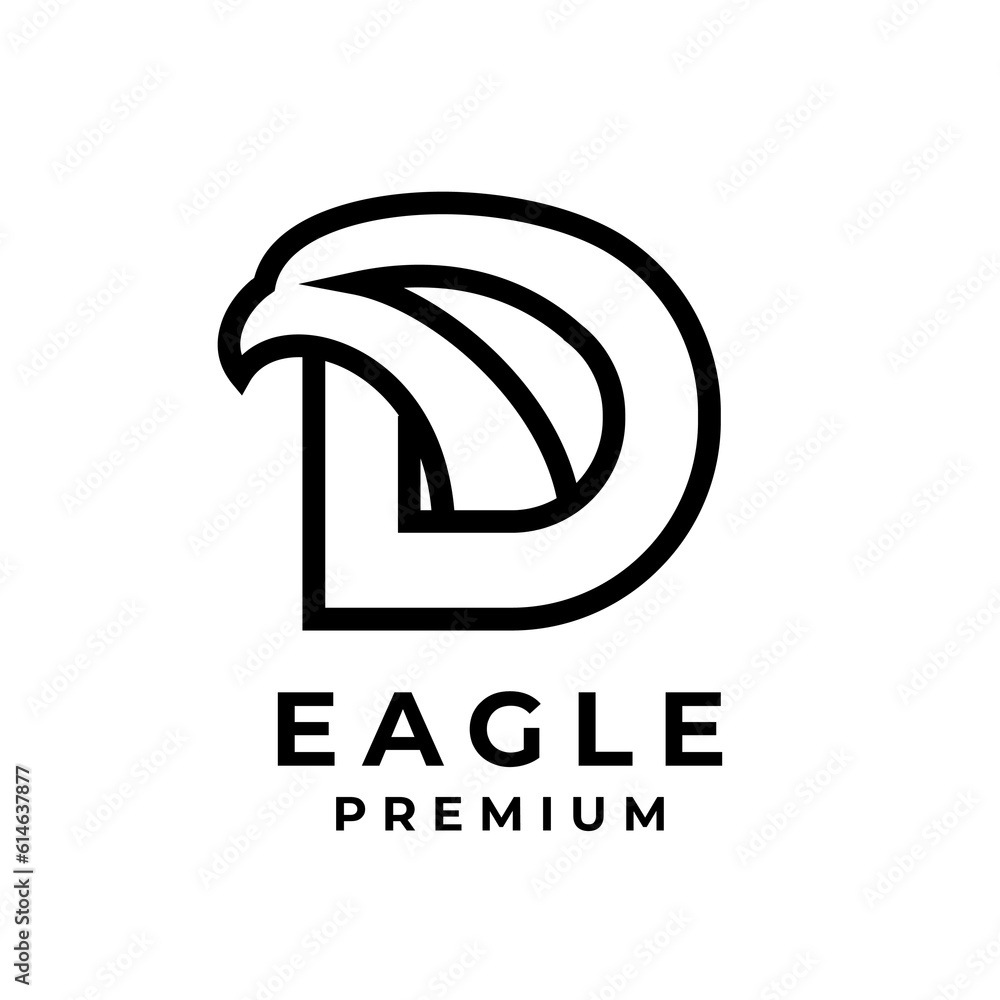 D eagle letter logo icon design illustration D eagle letter logo icon design illustration