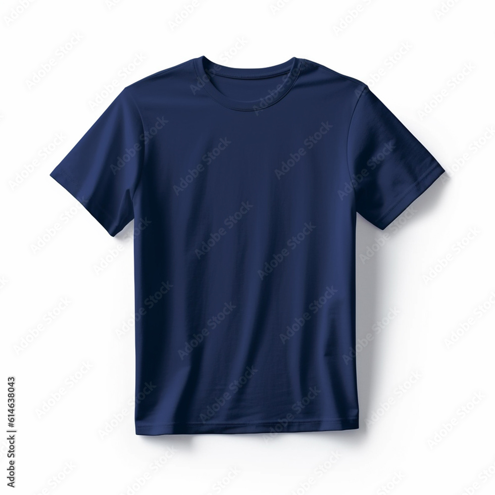 3D rendered Dark Blue Tshirt with copy space mockup - ai generative 3D rendered Dark Blue Tshirt with copy space mockup - ai generative