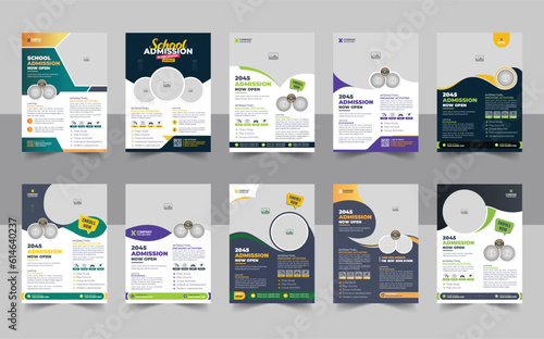 Kids back to school education admission flyer poster layout or Tutoring service flyer, Online Tutoring Flyer, home tutor flyer bundle
