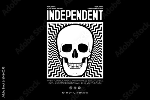 Modern streetwear graphic design t-shirt print design template