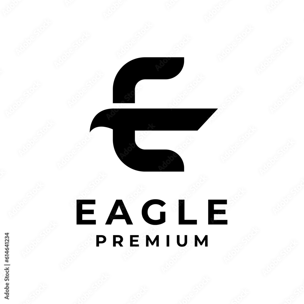 E eagle letter logo icon design illustration