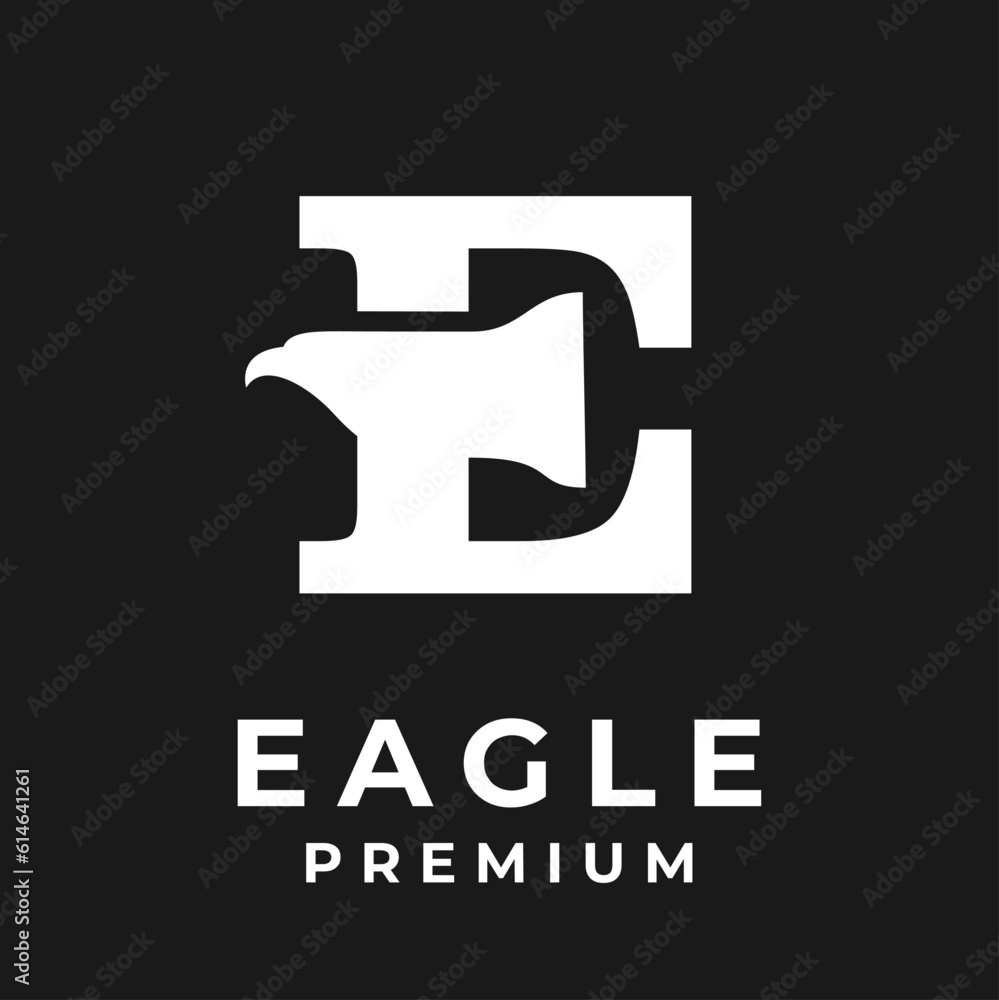 E eagle letter logo icon design illustration E eagle letter logo icon design illustration