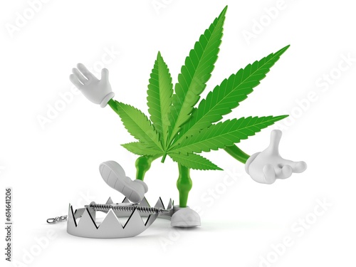 Cannabis character with bear trap