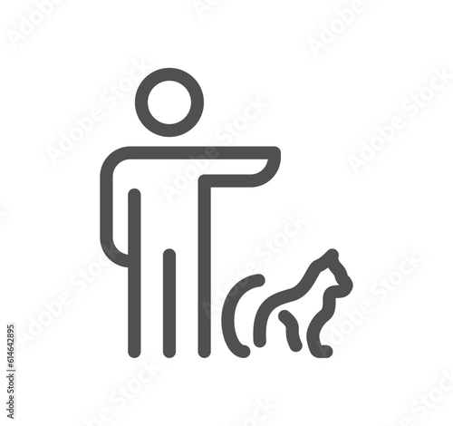 Service pet related icon outline and linear vector.
