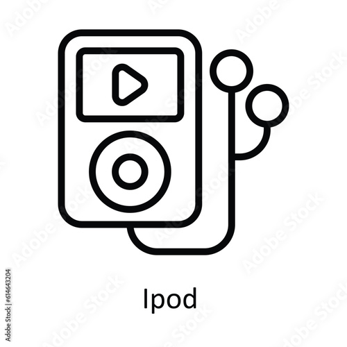 Ipod   Vector  outline Icon Design illustration. Network and communication Symbol on White background EPS 10 File
