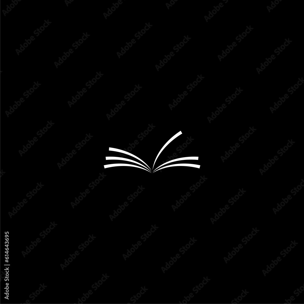 Open book icon isolated on dark background Open book icon isolated on dark background
