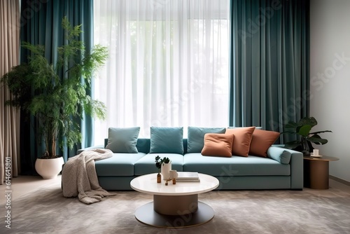 Modern loft living room interior Generative AI