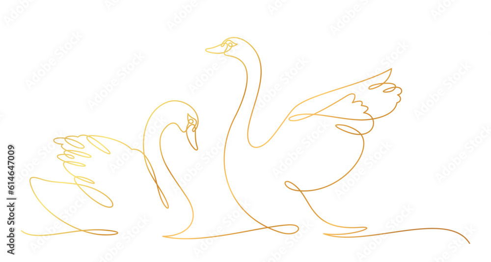 Fototapeta premium swan line art style. element vector eps 10